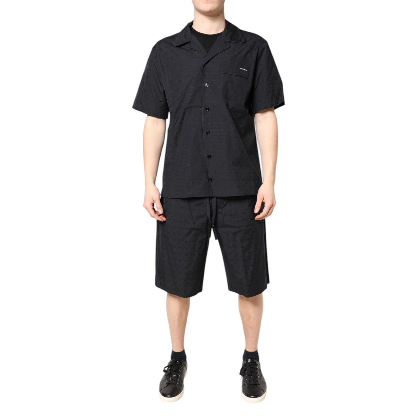 Dolce & Gabbana Black Cotton Men Pajama Set Sleepwear Dolce & Gabbana