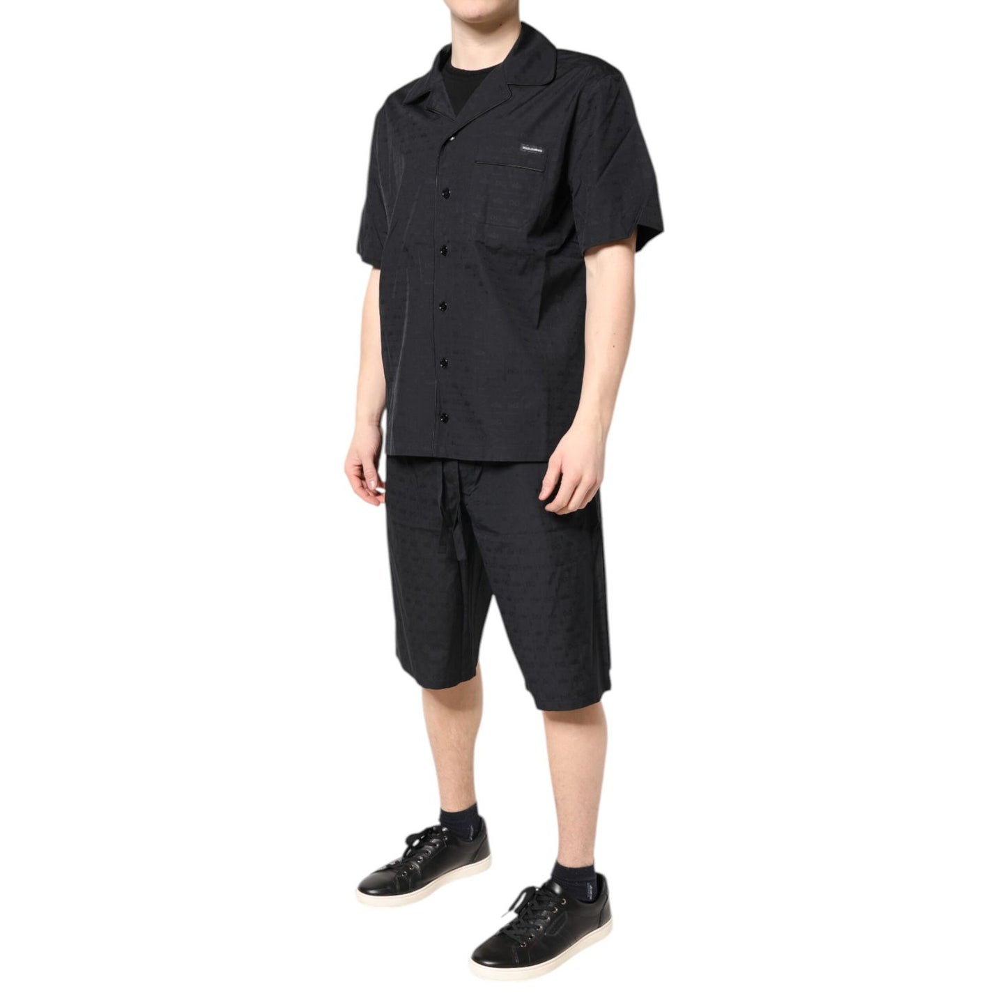 Dolce & Gabbana Black Cotton Men Pajama Set Sleepwear Dolce & Gabbana
