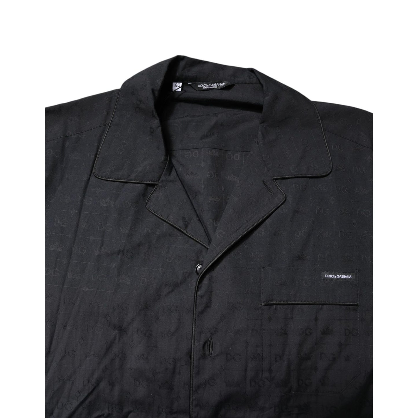 Dolce & Gabbana Black Cotton Men Pajama Set Sleepwear Dolce & Gabbana