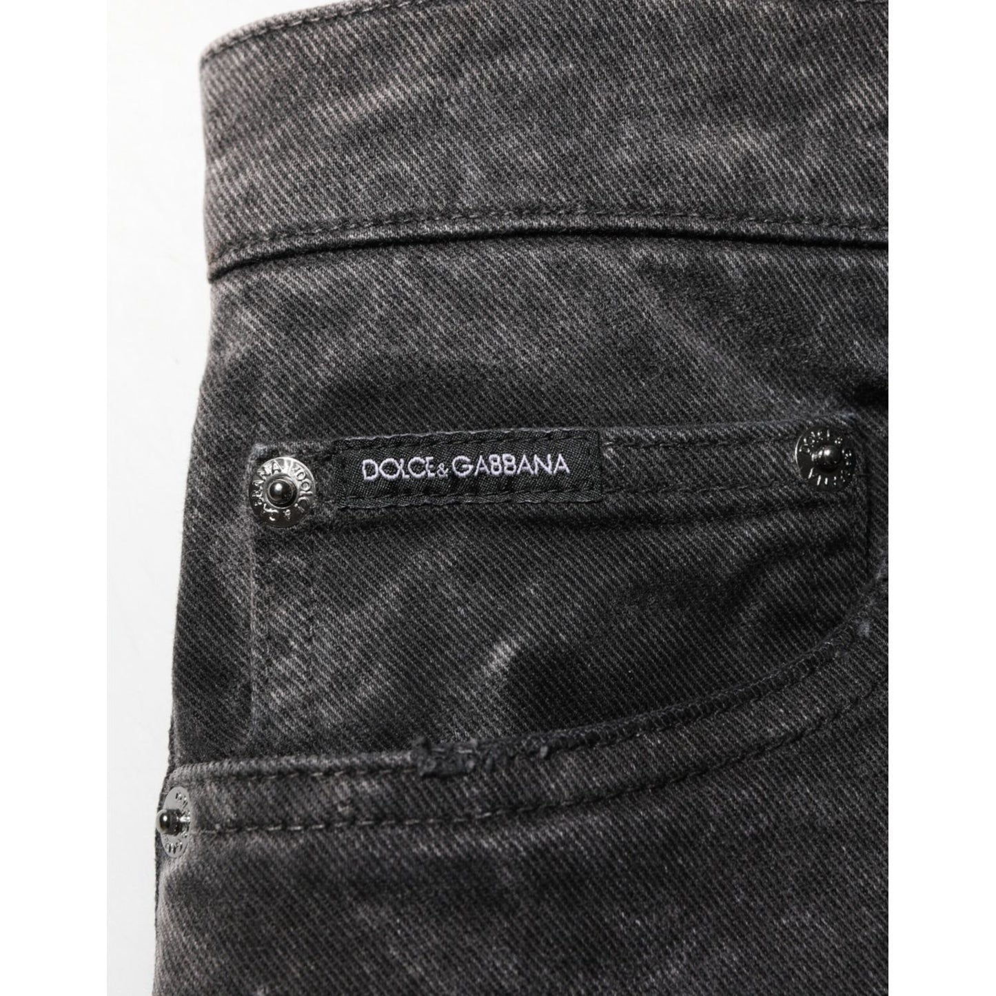 Dolce & Gabbana Black Cotton Mid Waist Denim Men Bermuda Short Dolce & Gabbana