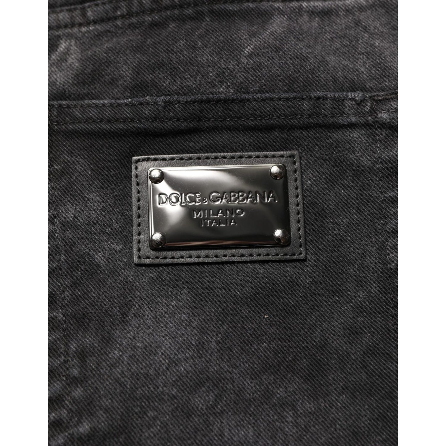 Dolce & Gabbana Black Cotton Mid Waist Denim Men Bermuda Short Dolce & Gabbana