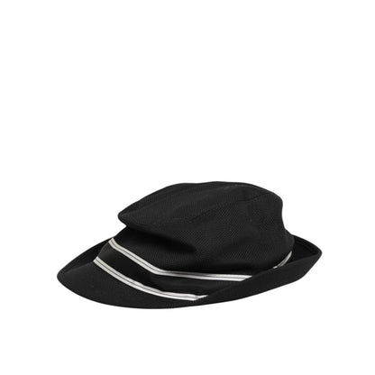 Dolce & Gabbana Black Cotton Polka Dot Lining Fedora Men Hat Dolce & Gabbana