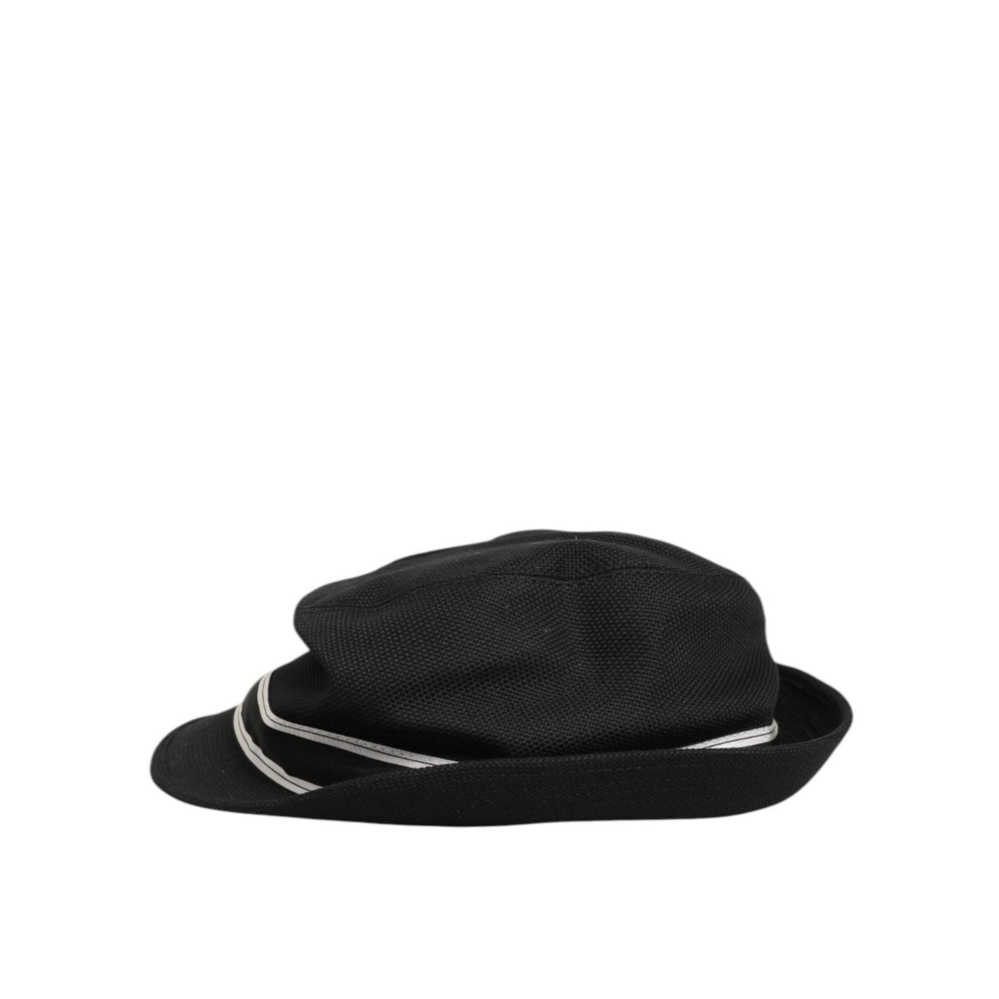 Dolce & Gabbana Black Cotton Polka Dot Lining Fedora Men Hat Dolce & Gabbana