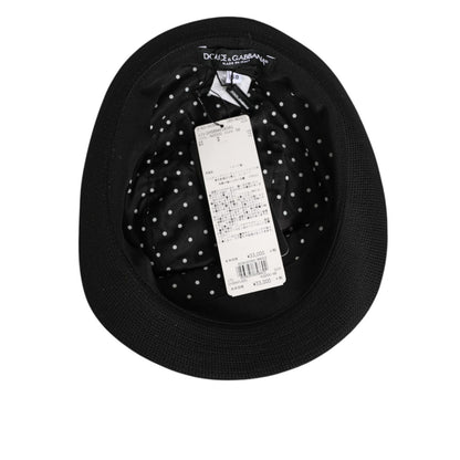 Dolce & Gabbana Black Cotton Polka Dot Lining Fedora Men Hat Dolce & Gabbana