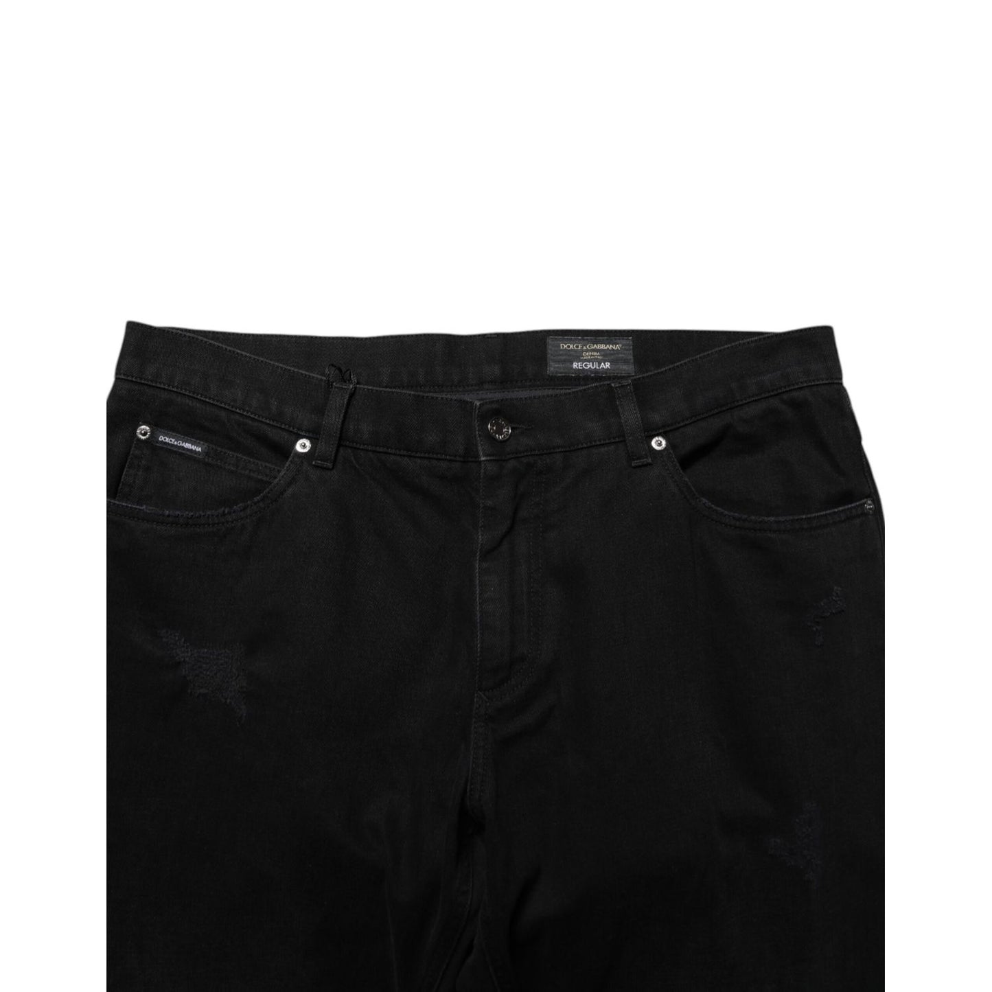 Dolce & Gabbana Black Cotton Regular Denim Men Trouser Jeans Dolce & Gabbana