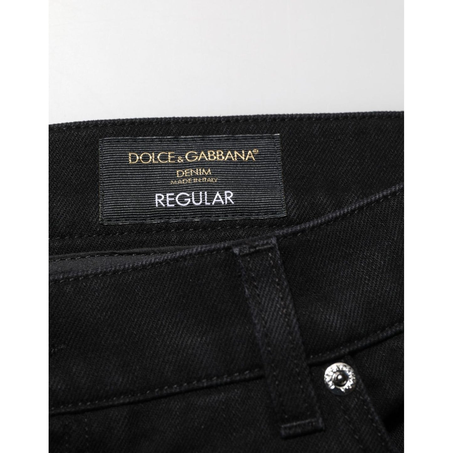 Dolce & Gabbana Black Cotton Regular Denim Men Trouser Jeans Dolce & Gabbana