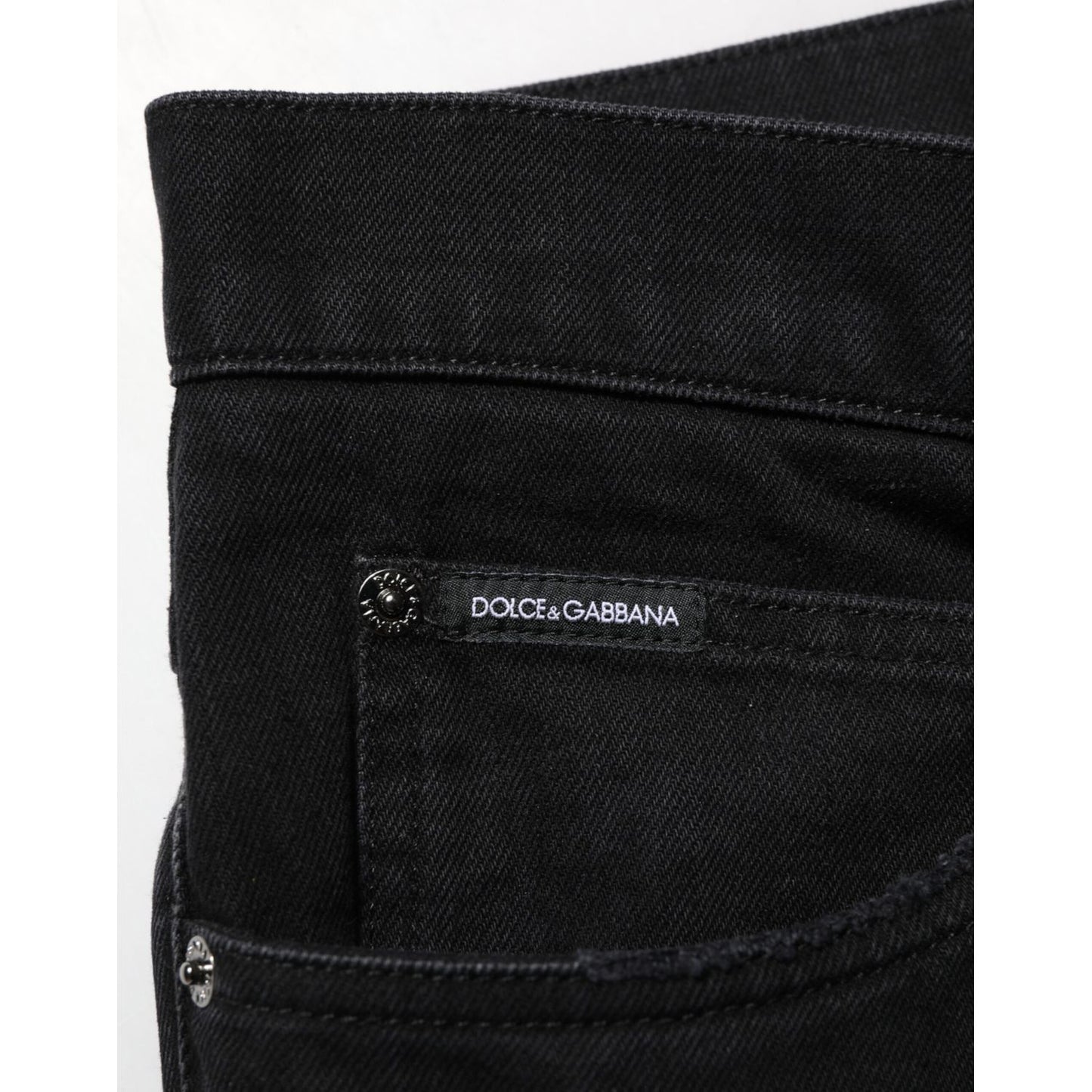 Dolce & Gabbana Black Cotton Regular Denim Men Trouser Jeans Dolce & Gabbana