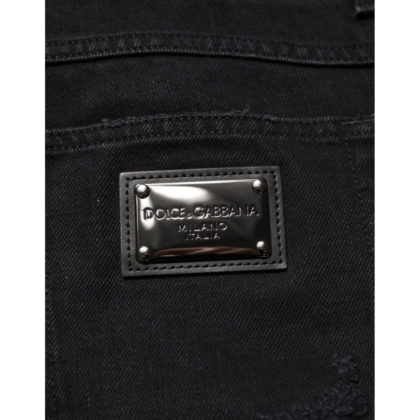 Dolce & Gabbana Black Cotton Regular Denim Men Trouser Jeans Dolce & Gabbana