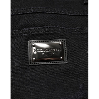 Dolce & Gabbana Black Cotton Regular Denim Men Trouser Jeans Dolce & Gabbana