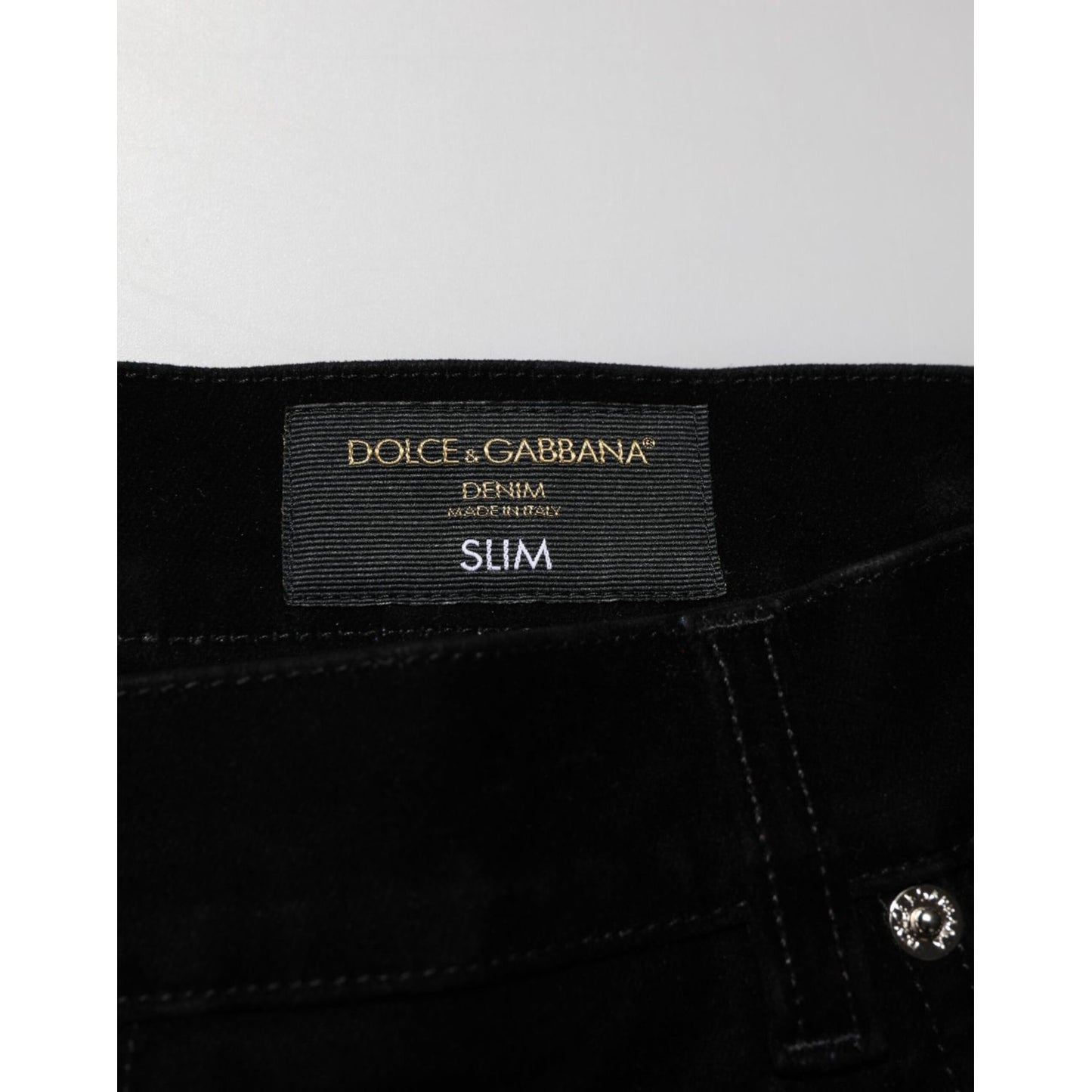 Dolce & Gabbana Black Cotton Slim Fit Denim Trouser Jeans
