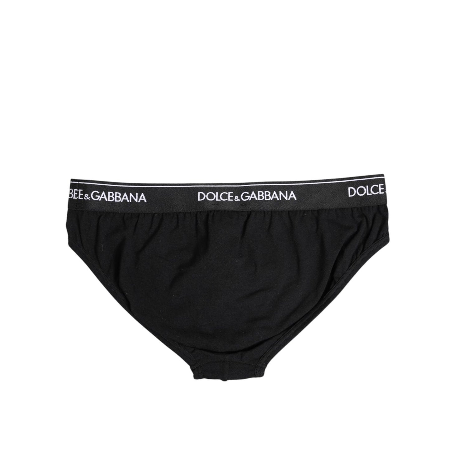 Dolce & Gabbana Black Cotton Stretch Regular Brief Underwear Dolce & Gabbana