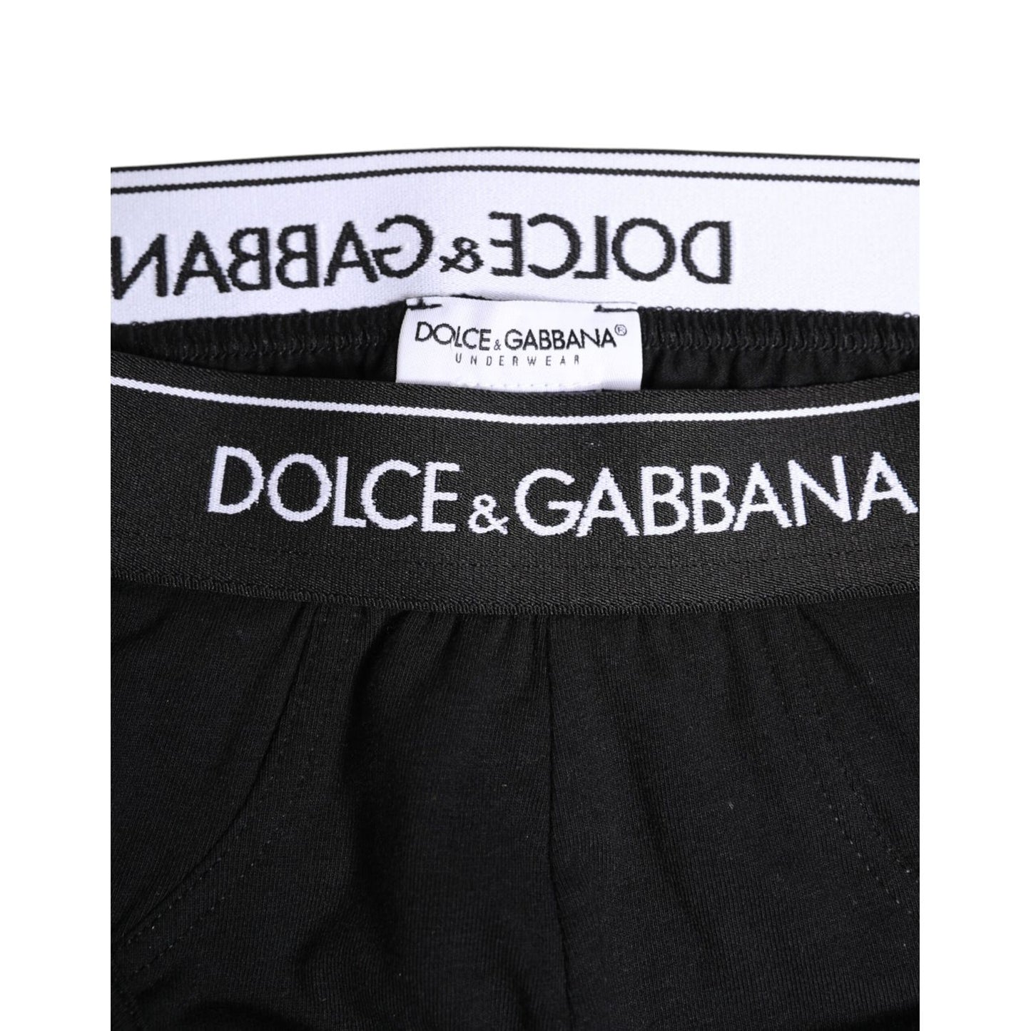 Dolce & Gabbana Black Cotton Stretch Regular Brief Underwear Dolce & Gabbana
