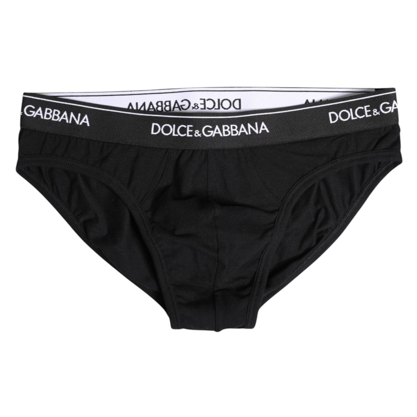 Dolce & Gabbana Black Cotton Stretch Regular Brief Underwear Dolce & Gabbana