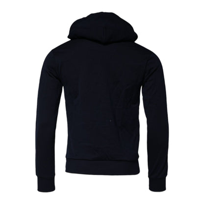 Dolce & Gabbana Black Crown Cotton Hooded Sweatshirt Sweater Dolce & Gabbana