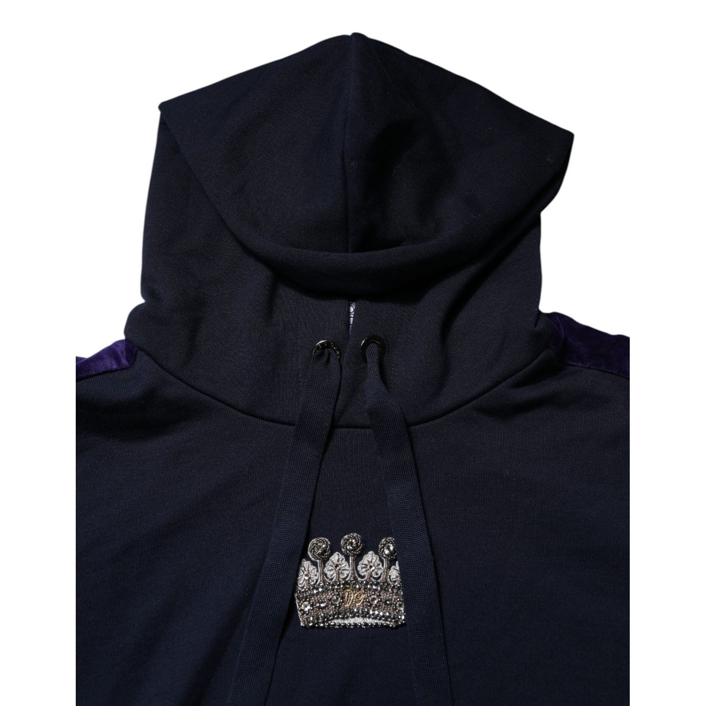 Dolce & Gabbana Black Crown Cotton Hooded Sweatshirt Sweater Dolce & Gabbana