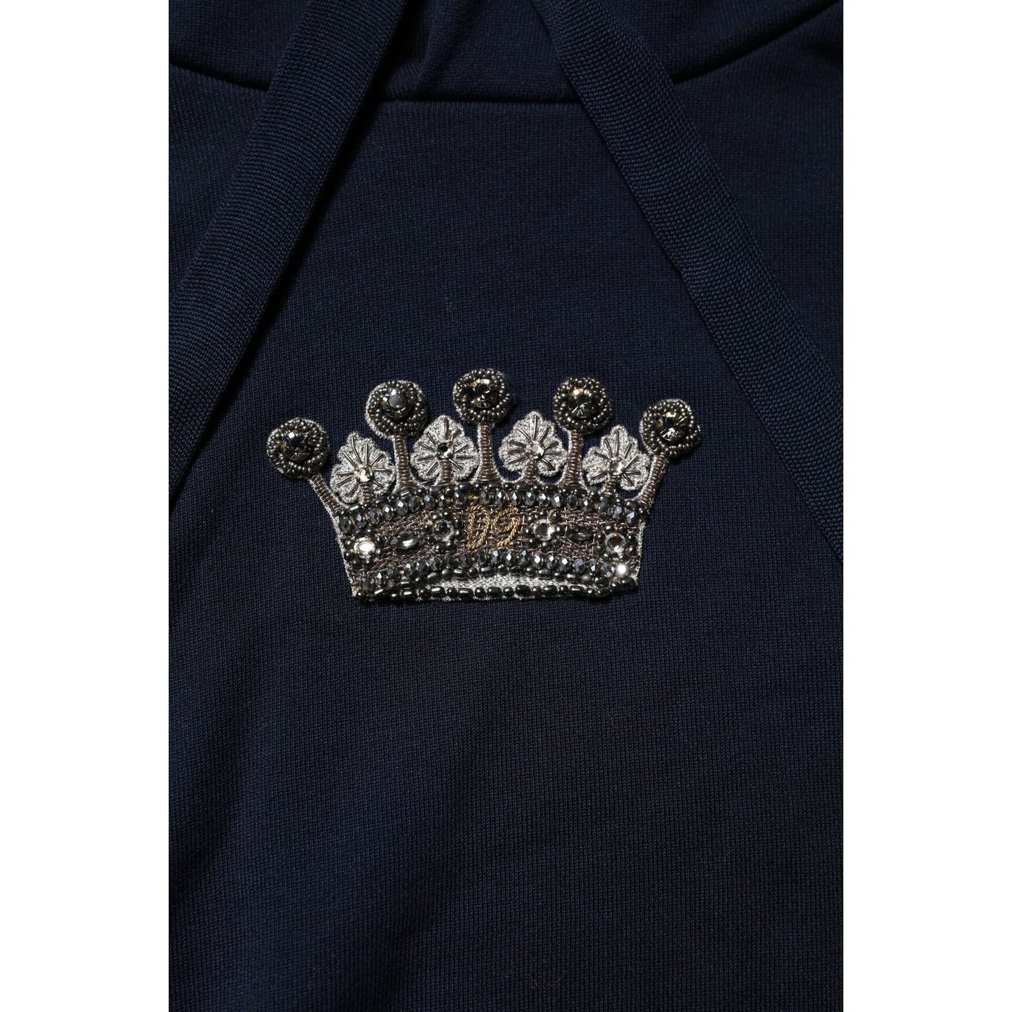 Dolce & Gabbana Black Crown Cotton Hooded Sweatshirt Sweater Dolce & Gabbana