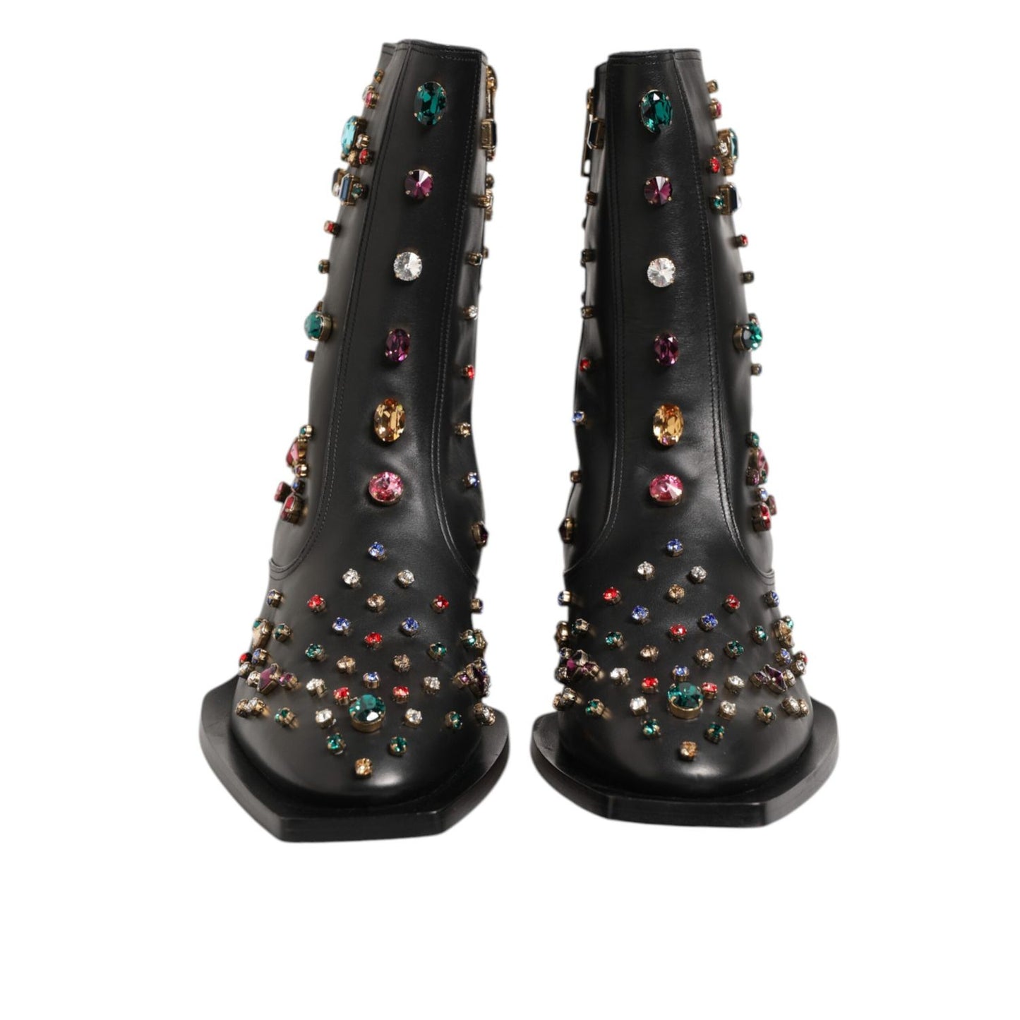 Dolce & Gabbana Black Crystal Embellished Men Short Boots Shoes Dolce & Gabbana