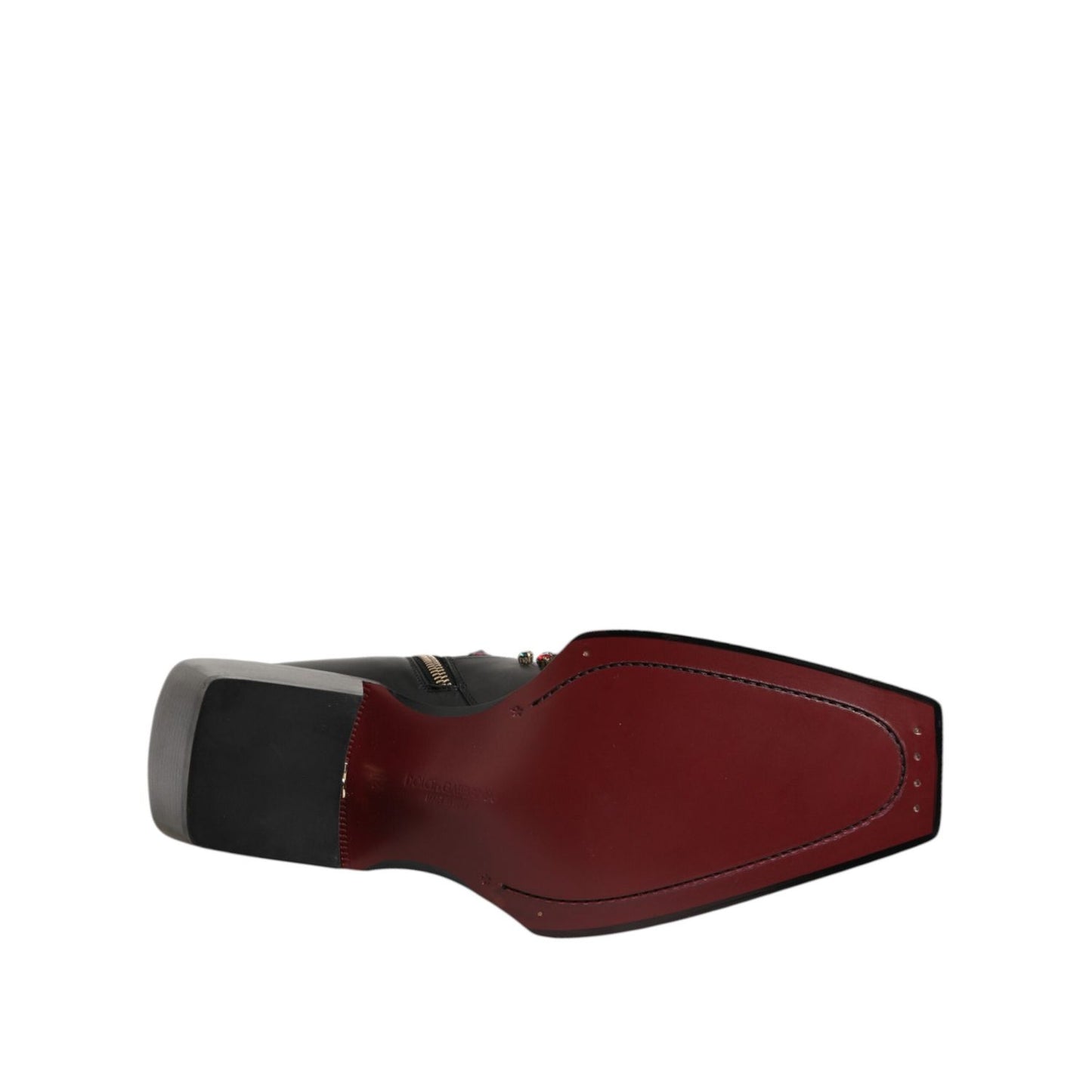 Dolce & Gabbana Black Crystal Embellished Men Short Boots Shoes Dolce & Gabbana