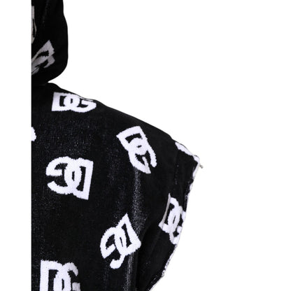 Dolce & Gabbana Black DG Cotton Hooded Sleeveless Sweater Dolce & Gabbana