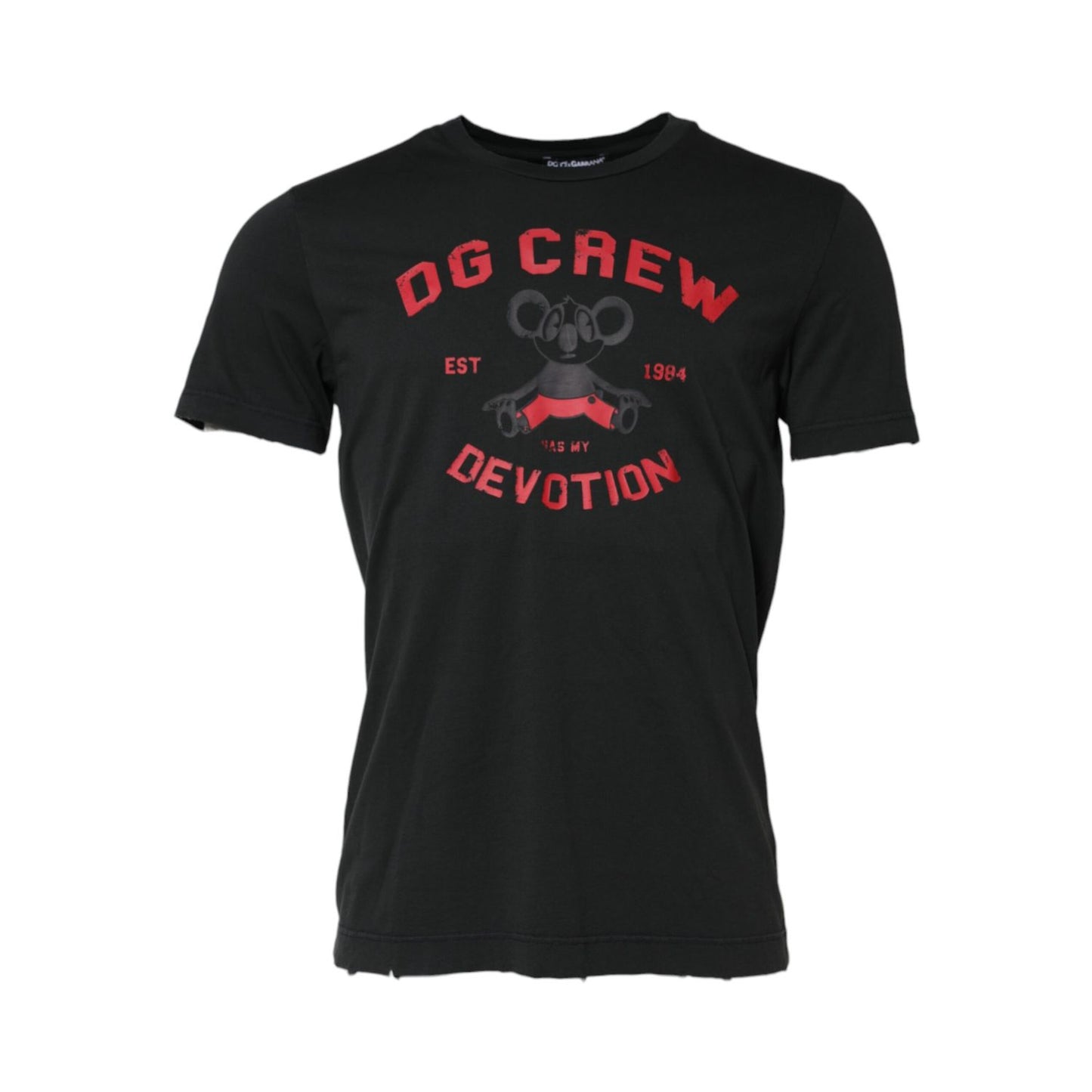 Dolce & Gabbana Black DG Crew Devotion Cotton Crew Neck T-shirt Dolce & Gabbana