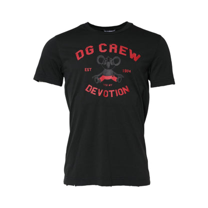 Dolce & Gabbana Black DG Crew Devotion Cotton Crew Neck T-shirt Dolce & Gabbana