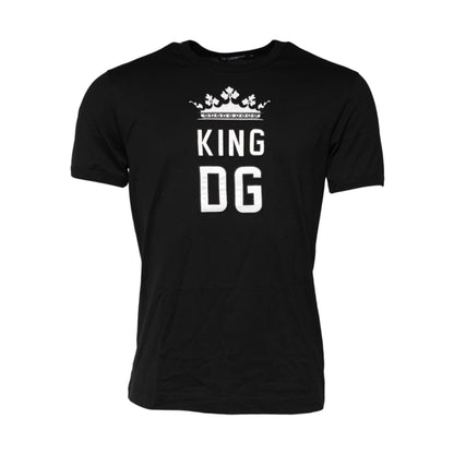 Dolce & Gabbana Black DG King Crown Cotton Crew Neck T-shirt Dolce & Gabbana