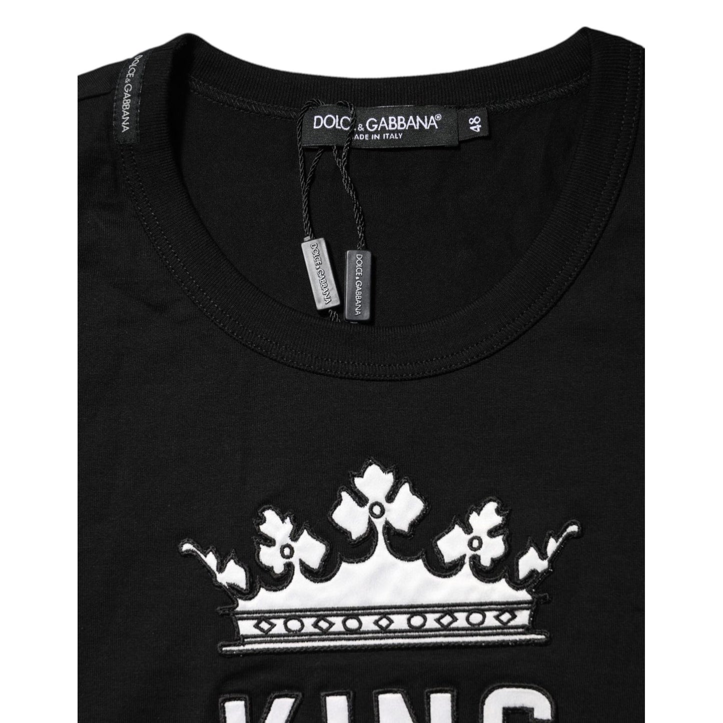 Dolce & Gabbana Black DG King Crown Cotton Crew Neck T-shirt Dolce & Gabbana