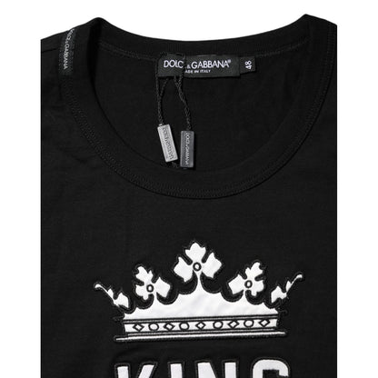 Dolce & Gabbana Black DG King Crown Cotton Crew Neck T-shirt Dolce & Gabbana