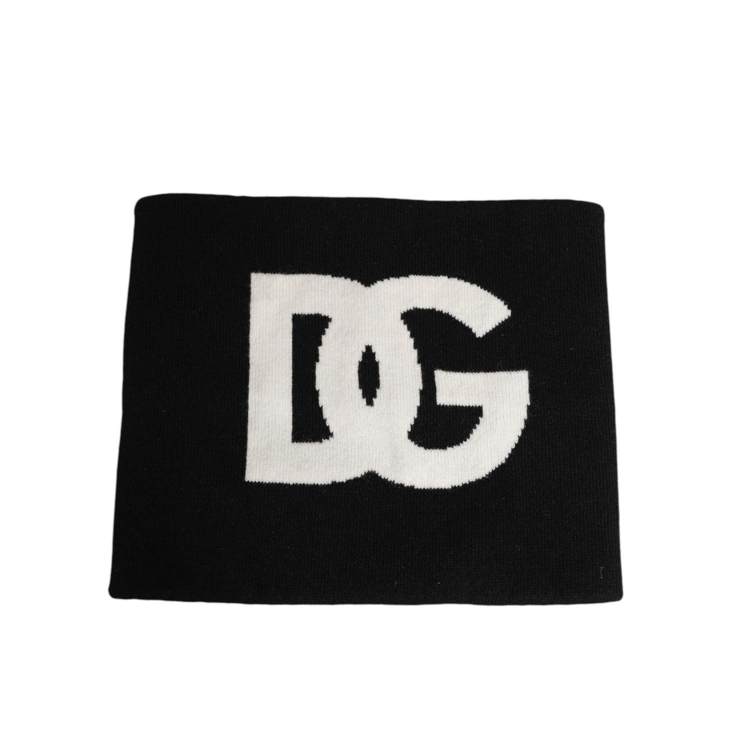 Dolce & Gabbana Black D&G Logo Cashmere Knitted Men One Size Scarf Dolce & Gabbana
