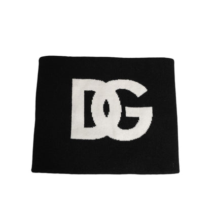 Dolce & Gabbana Black D&G Logo Cashmere Knitted Men One Size Scarf Dolce & Gabbana