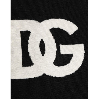 Dolce & Gabbana Black D&G Logo Cashmere Knitted Men One Size Scarf Dolce & Gabbana