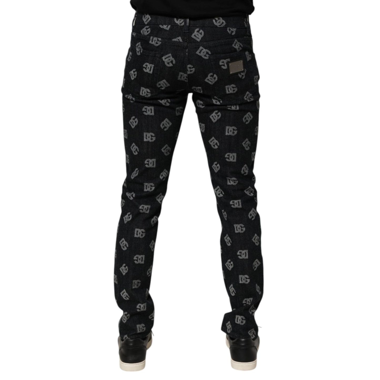 Dolce & Gabbana Black DG Monogram Cotton Skinny Denim Jeans Dolce & Gabbana