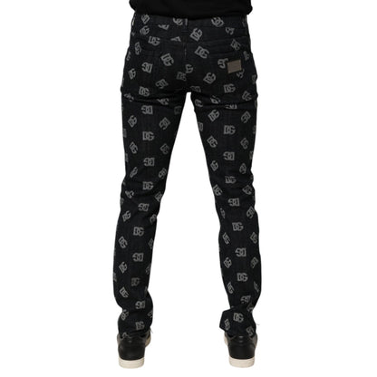 Dolce & Gabbana Black DG Monogram Cotton Skinny Denim Jeans Dolce & Gabbana