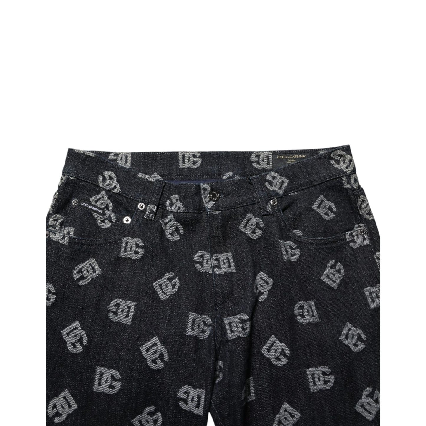 Dolce & Gabbana Black DG Monogram Cotton Skinny Denim Jeans Dolce & Gabbana
