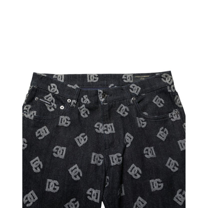 Dolce & Gabbana Black DG Monogram Cotton Skinny Denim Jeans Dolce & Gabbana
