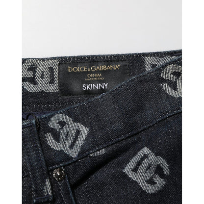 Dolce & Gabbana Black DG Monogram Cotton Skinny Denim Jeans Dolce & Gabbana