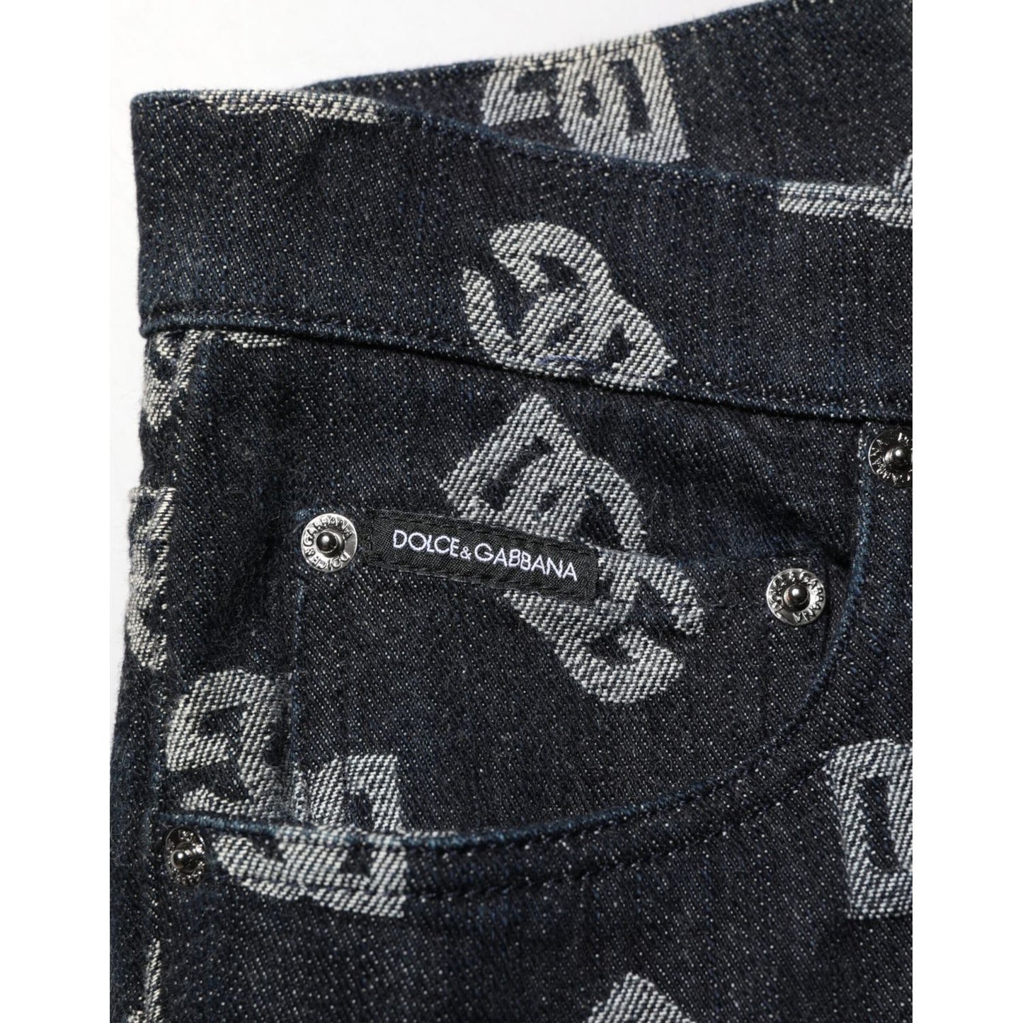 Dolce & Gabbana Black DG Monogram Cotton Skinny Denim Jeans Dolce & Gabbana