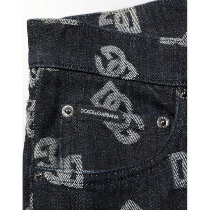 Dolce & Gabbana Black DG Monogram Cotton Skinny Denim Jeans Dolce & Gabbana