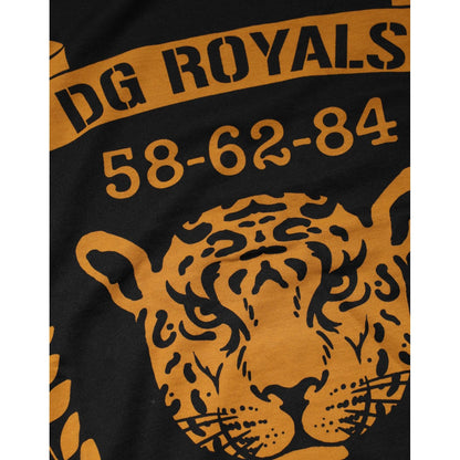 Dolce & Gabbana Black DG Royals Cotton Crew Neck T-shirt Dolce & Gabbana