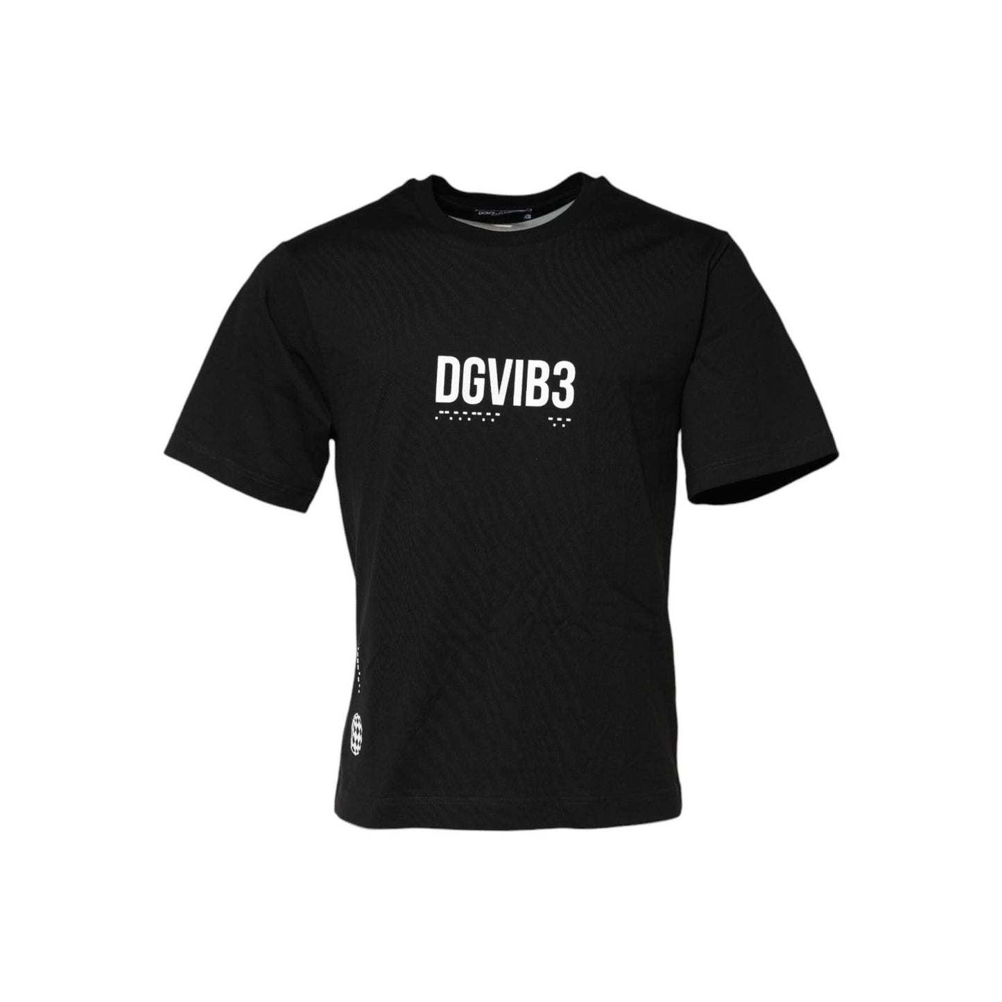 Dolce & Gabbana Black DG Vib3 Print Cotton Crew Neck T-shirt Dolce & Gabbana