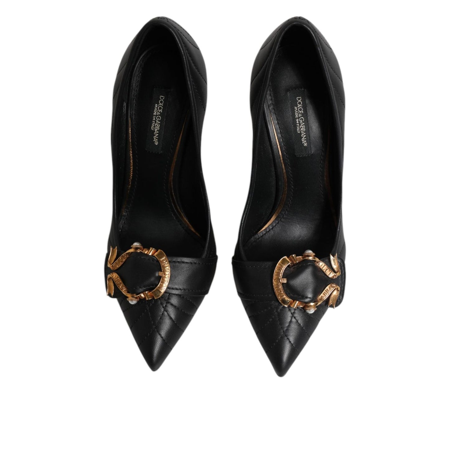 Dolce & Gabbana Black Devotion Leather Heels Pumps Shoes Dolce & Gabbana