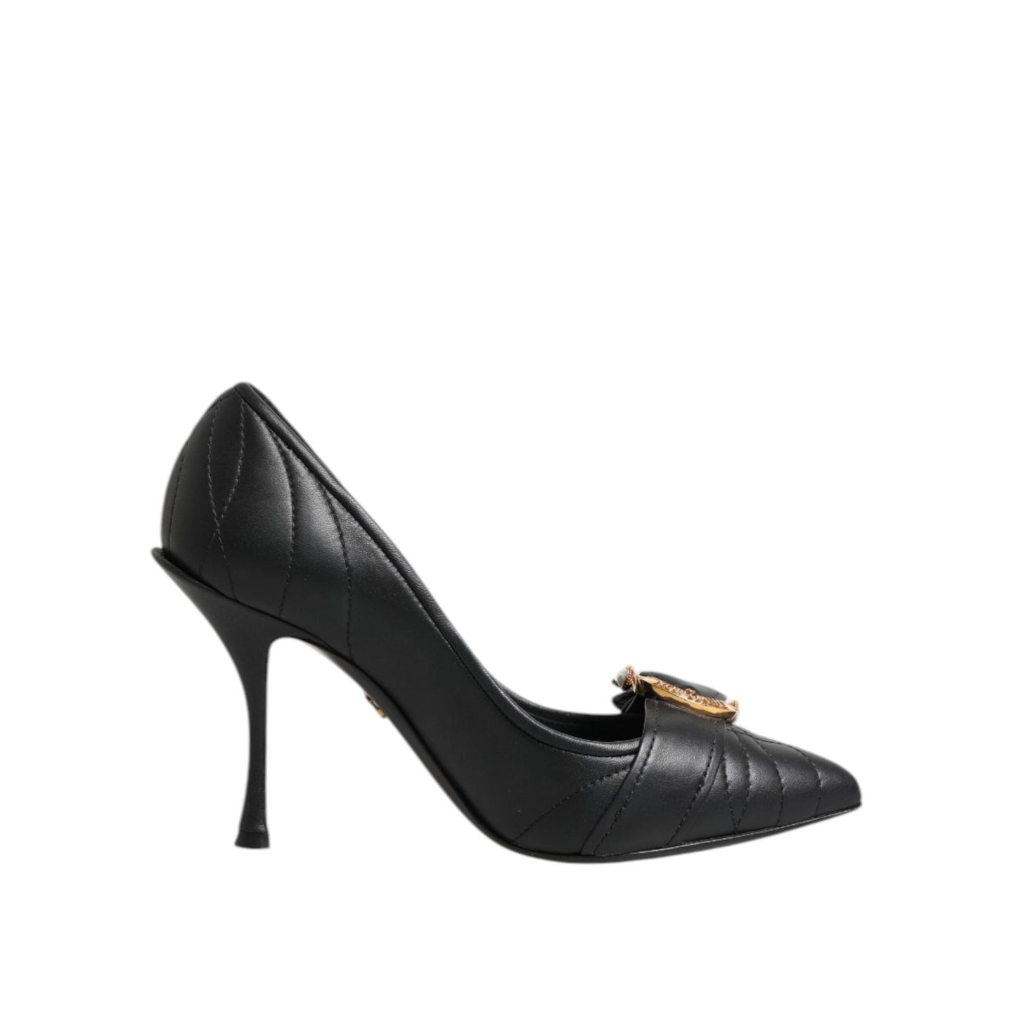 Dolce & Gabbana Black Devotion Leather Heels Pumps Shoes Dolce & Gabbana