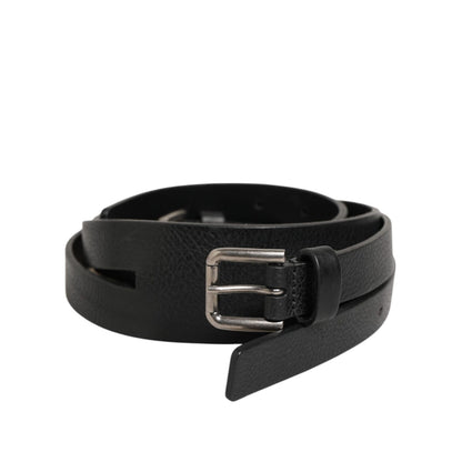 Dolce & Gabbana Black Double Strap Leather Gold Buckle Belt Dolce & Gabbana