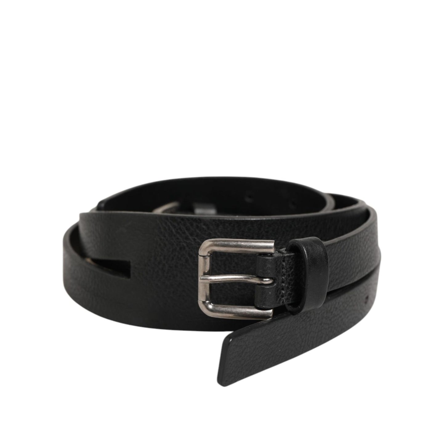 Dolce & Gabbana Black Double Strap Leather Gold Buckle Belt Dolce & Gabbana