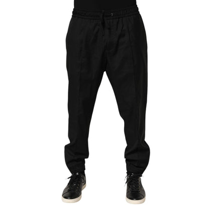 Dolce & Gabbana Black Drawstring Men Jogger Sweatpants Pants Dolce & Gabbana