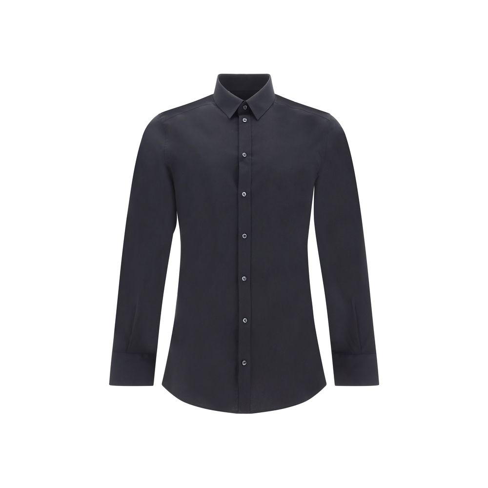 Dolce & Gabbana Black Elastane Dress Shirt Dolce & Gabbana