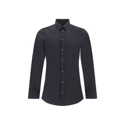 Dolce & Gabbana Black Elastane Dress Shirt Dolce & Gabbana