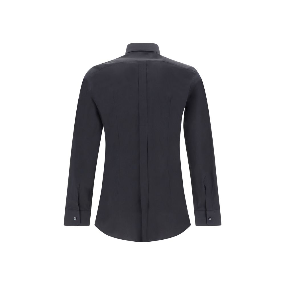 Dolce & Gabbana Black Elastane Dress Shirt Dolce & Gabbana