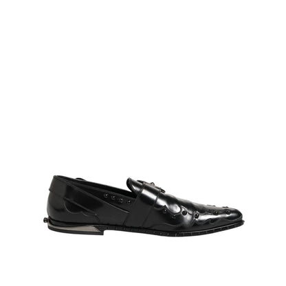 Dolce & Gabbana Black Embellished Dress Monk Strap Shoes Dolce & Gabbana