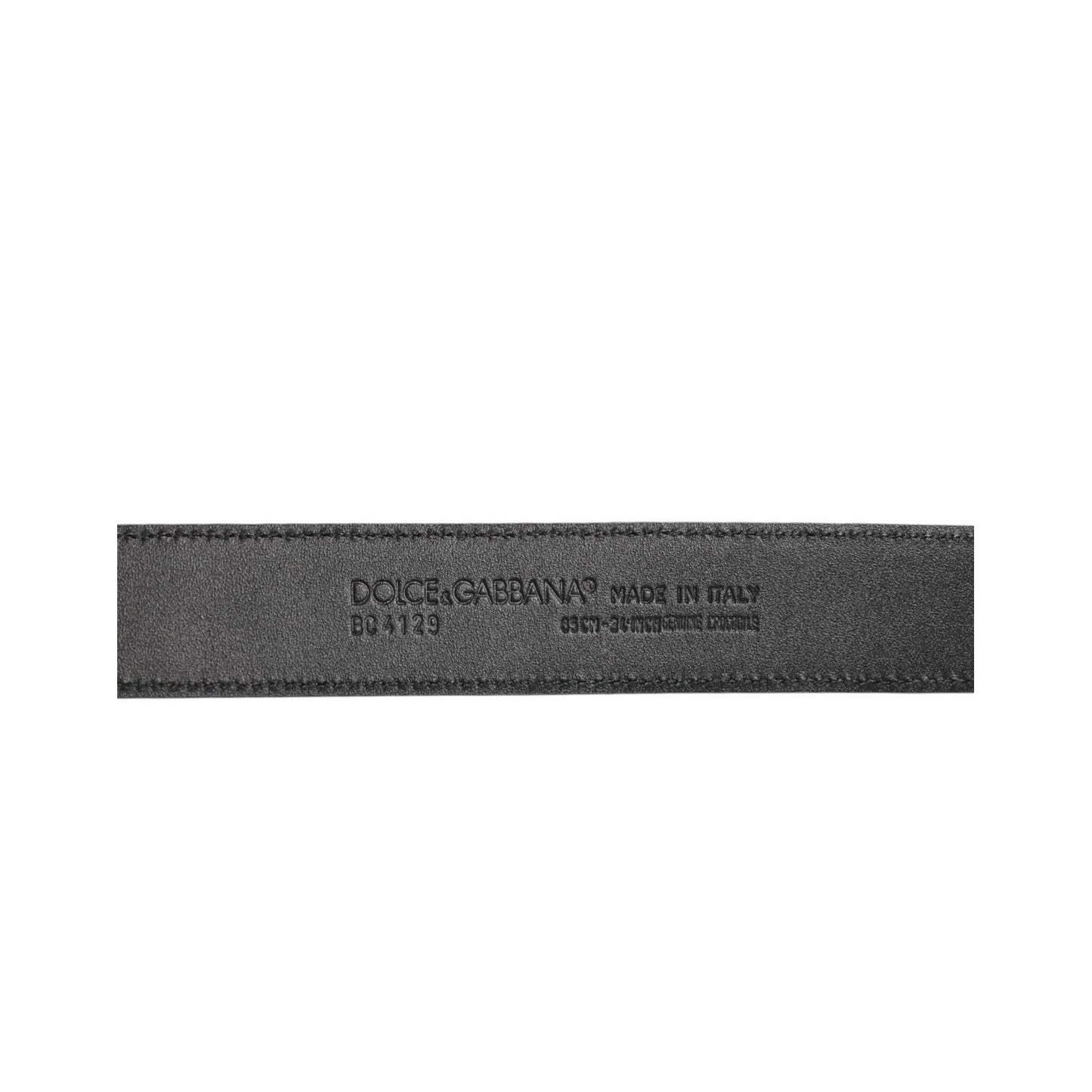 Dolce & Gabbana Black Exotic Leather Metal Logo Buckle Belt Dolce & Gabbana